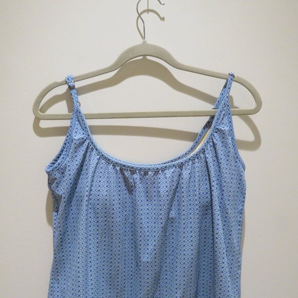 CABANA LIFE X TALBOTS Blue Diamond Blouson Tankini Top Summer Vacation - Size S - Picture 4 of 12